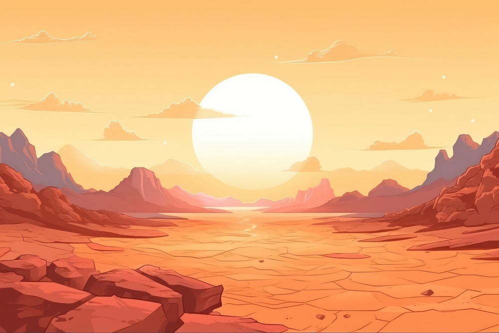 Desert landscape backgrounds sunlight.