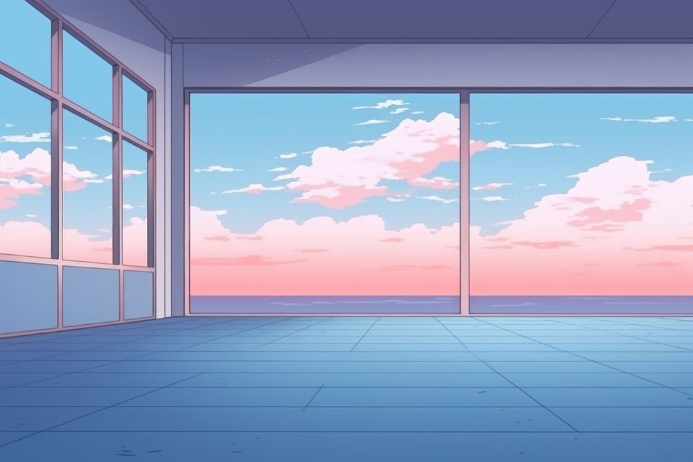 Illustration empty room landscape backgrounds horizon window.