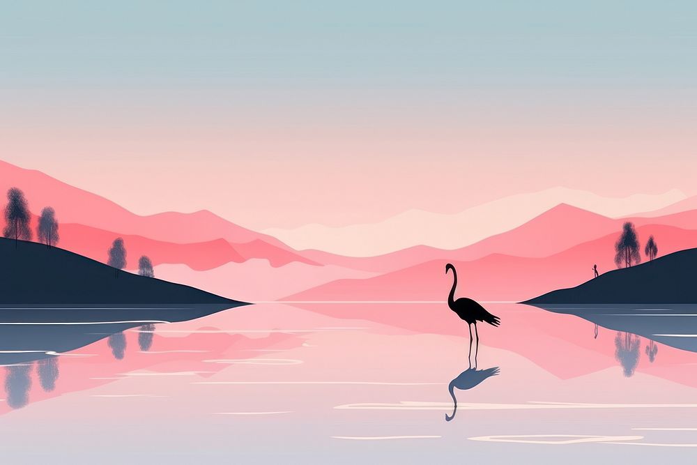 Flamingo flamingo landscape bird.