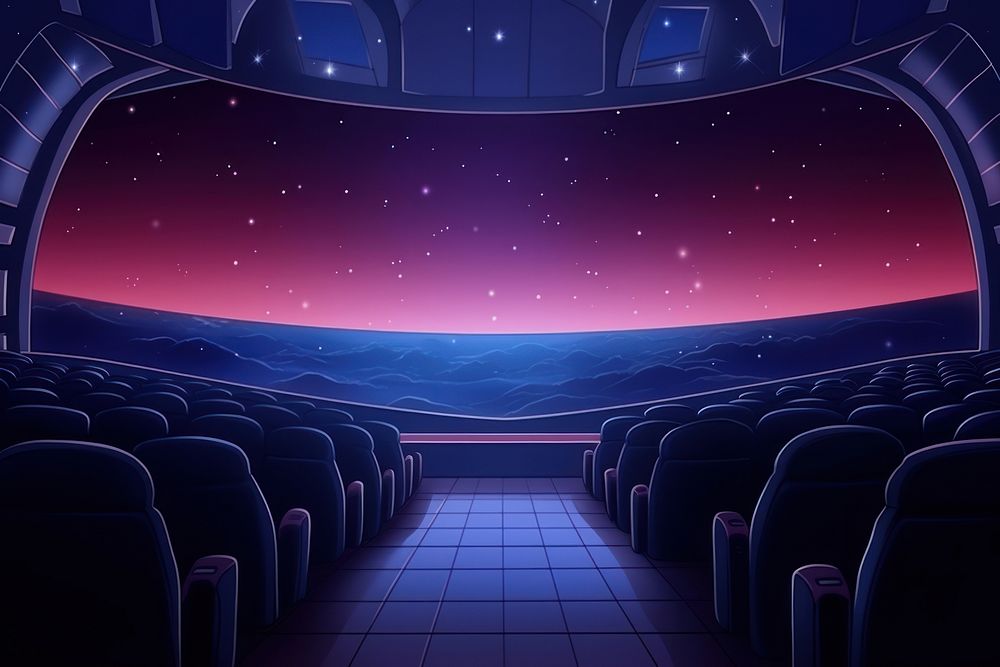 Illustration movie theater landscape nature night space.