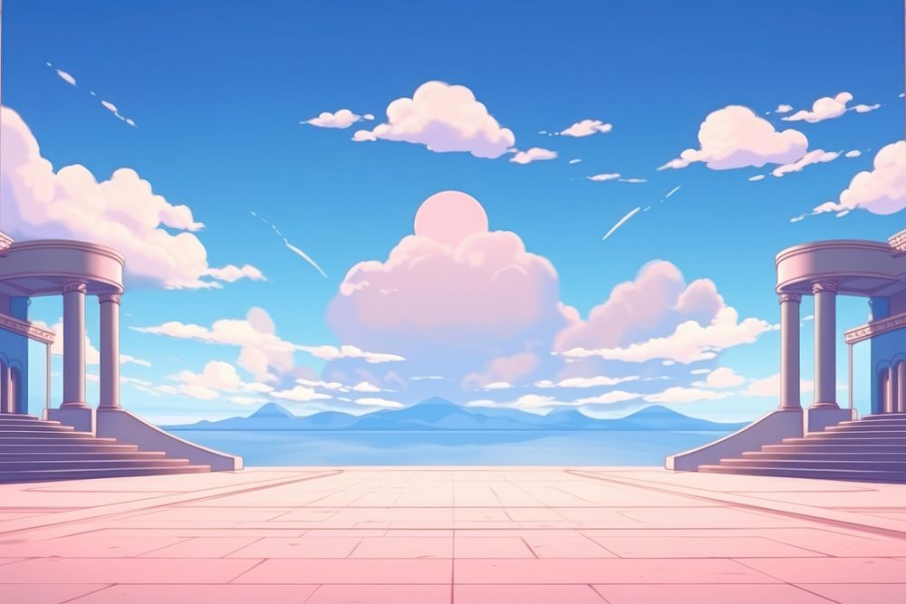 Illustration theater landscape backgrounds outdoors anime.