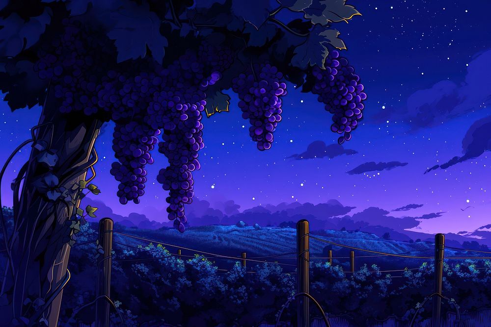 Vine at night landscape outdoors nature.