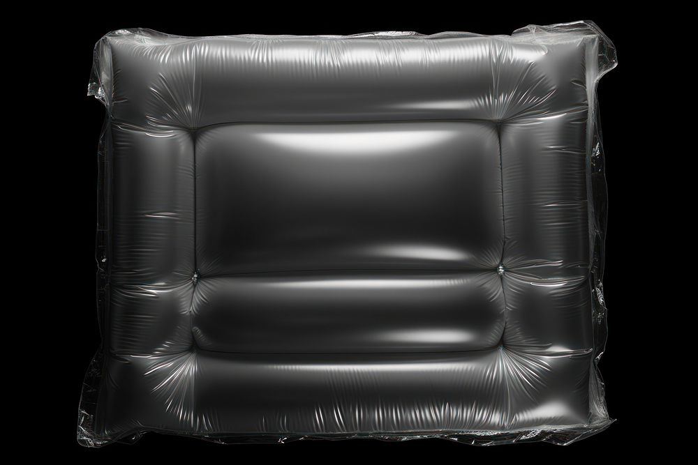 Inflatable shockproof plastic wrap black black background monochrome.