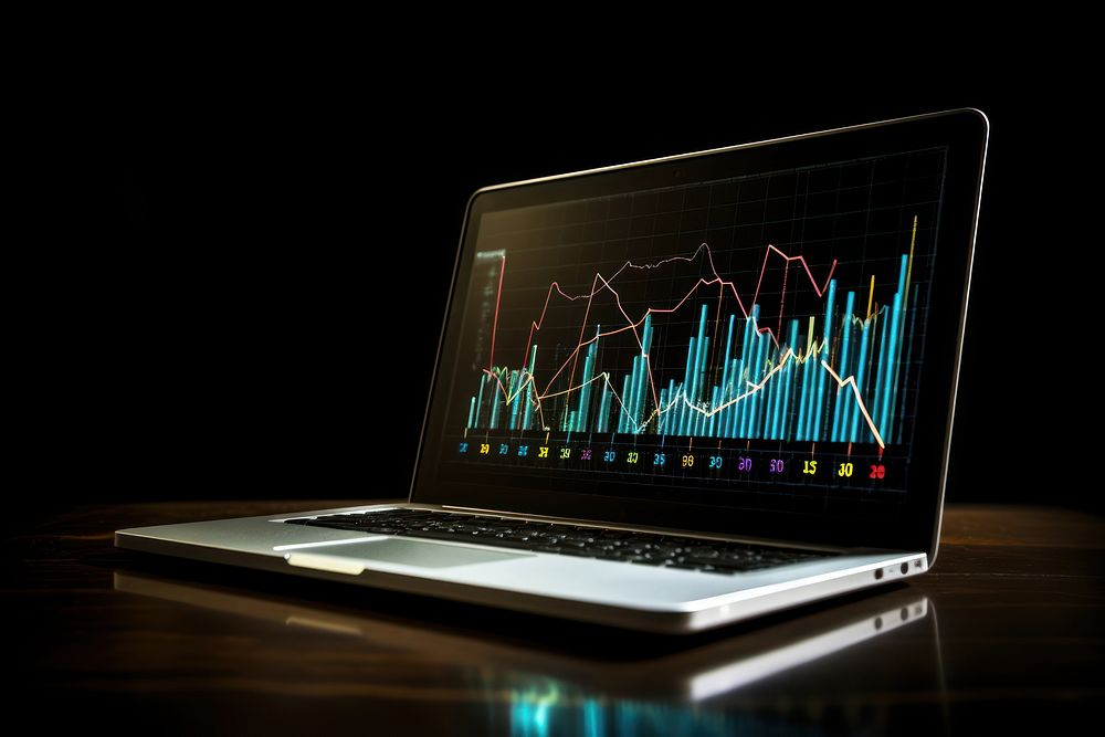 Laptop graph computer chart electronics. | Free Photo - rawpixel