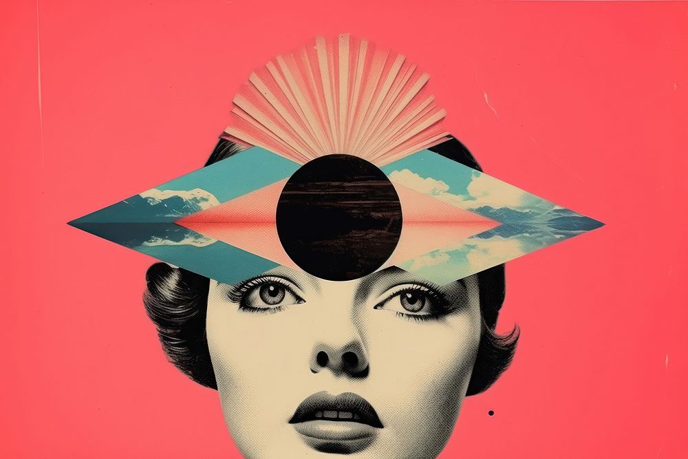 Collage Retro dreamy of eye collage poster adult.