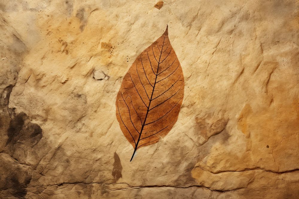 Paleolithic cave art painting style of Leaf leaf backgrounds outdoors.