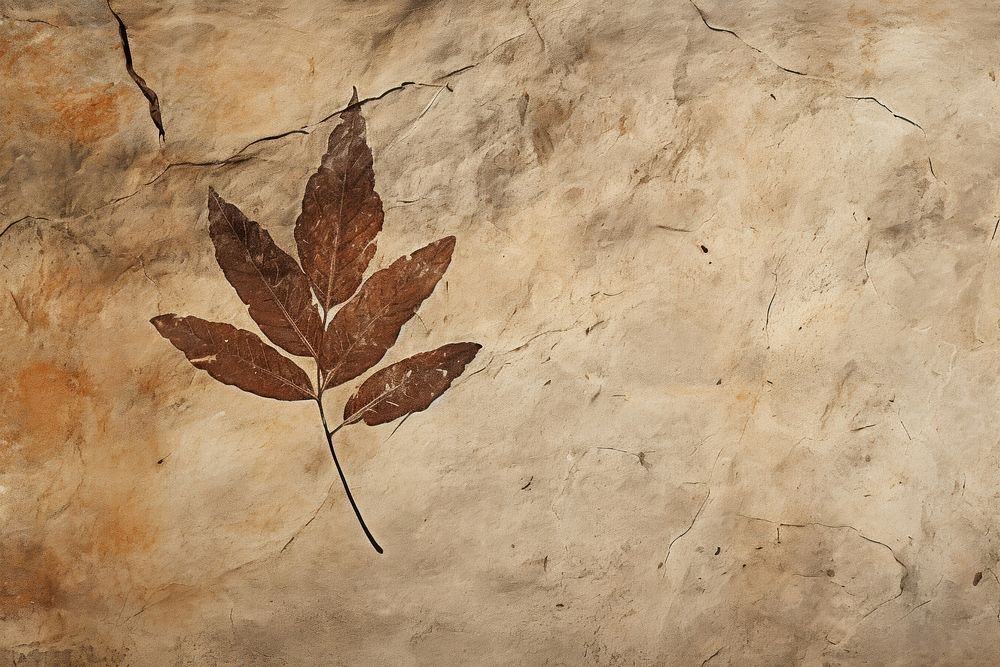Paleolithic cave art painting style of Leaf leaf backgrounds texture.