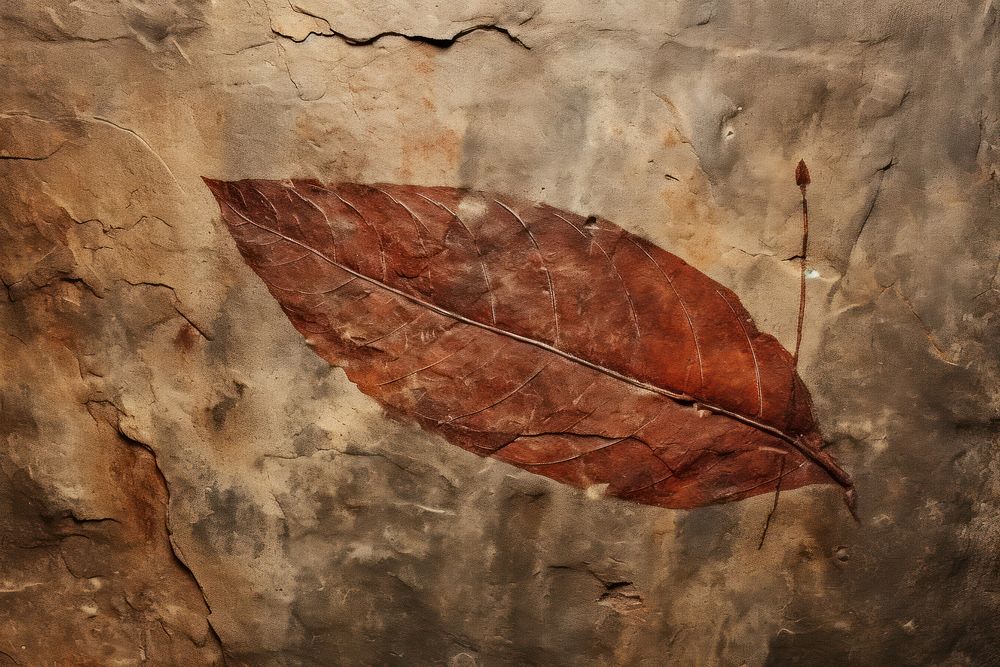 Paleolithic cave art painting style of Leaf leaf backgrounds texture.