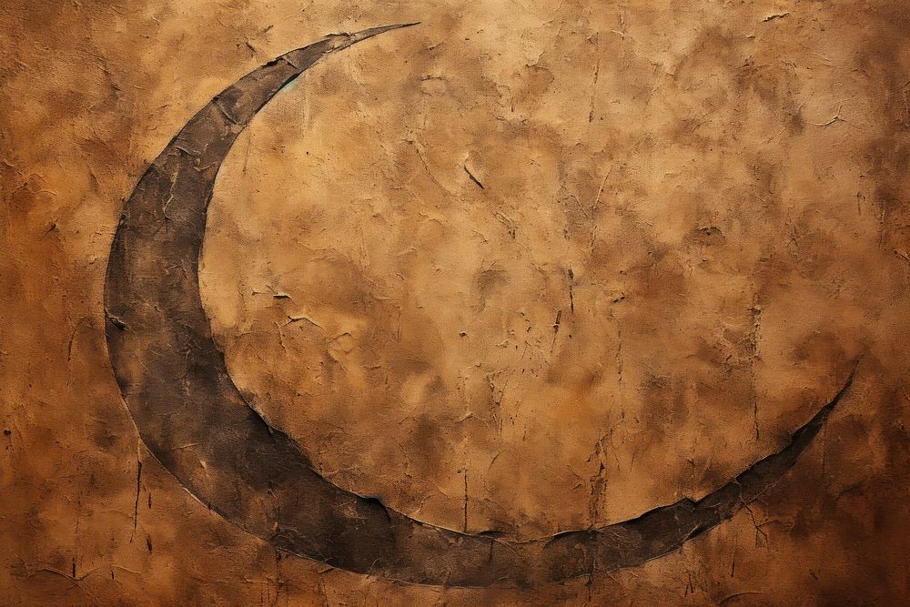 Paleolithic cave art painting style of Moon moon backgrounds astronomy.