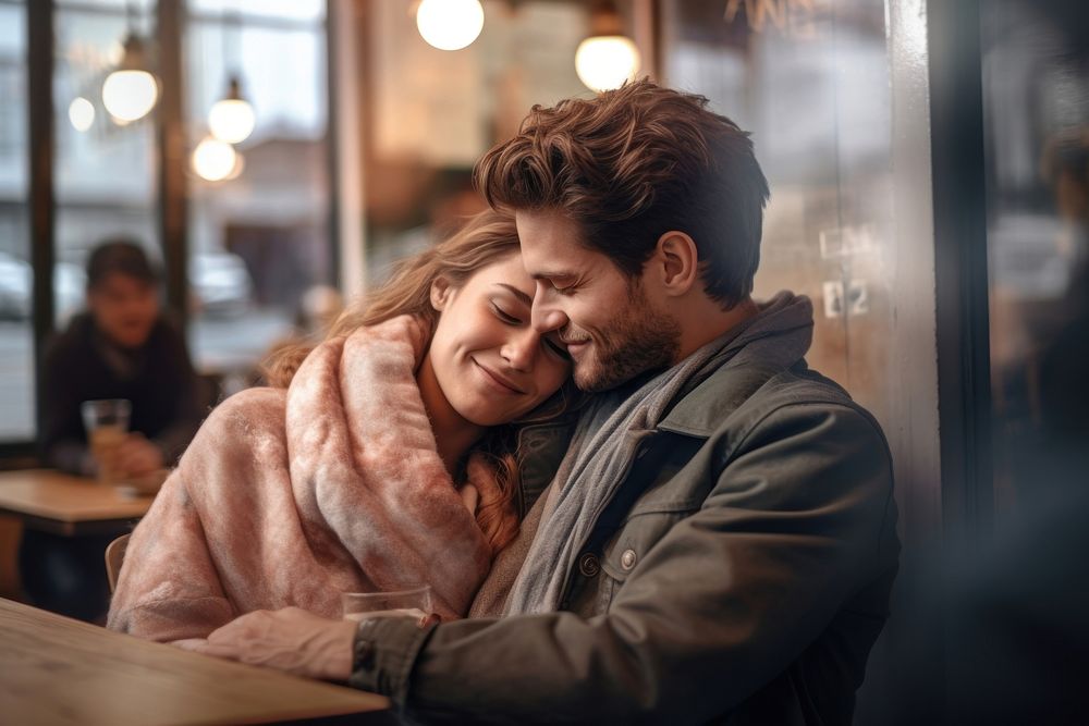 Young couple hugging adult affectionate. AI generated Image by rawpixel.