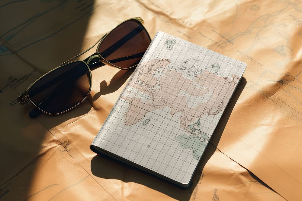 Passport and sunglasses