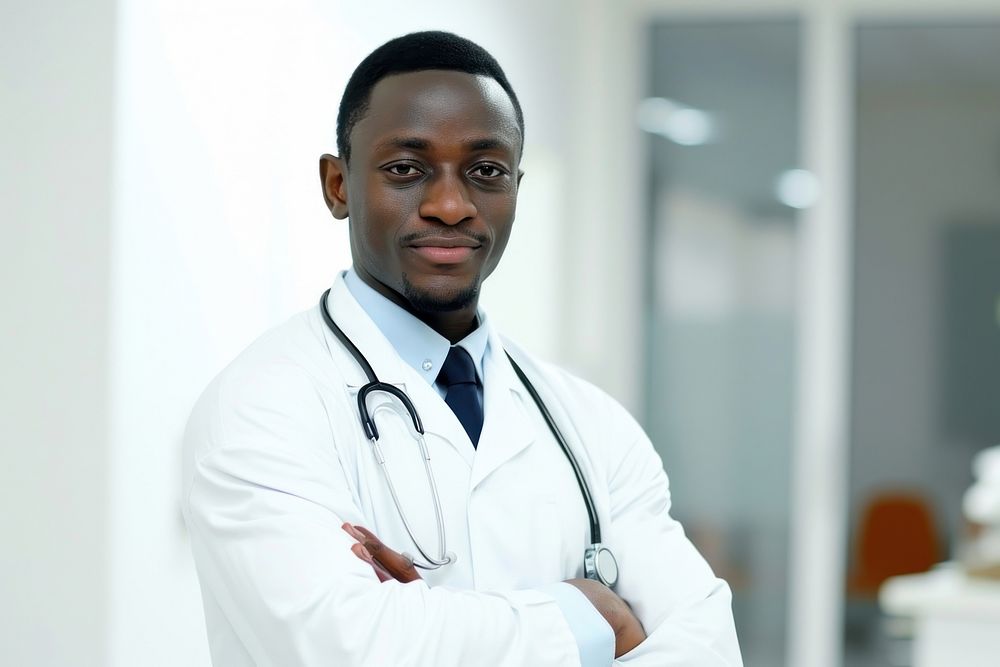 Photo of African Male doctor hospital adult male.