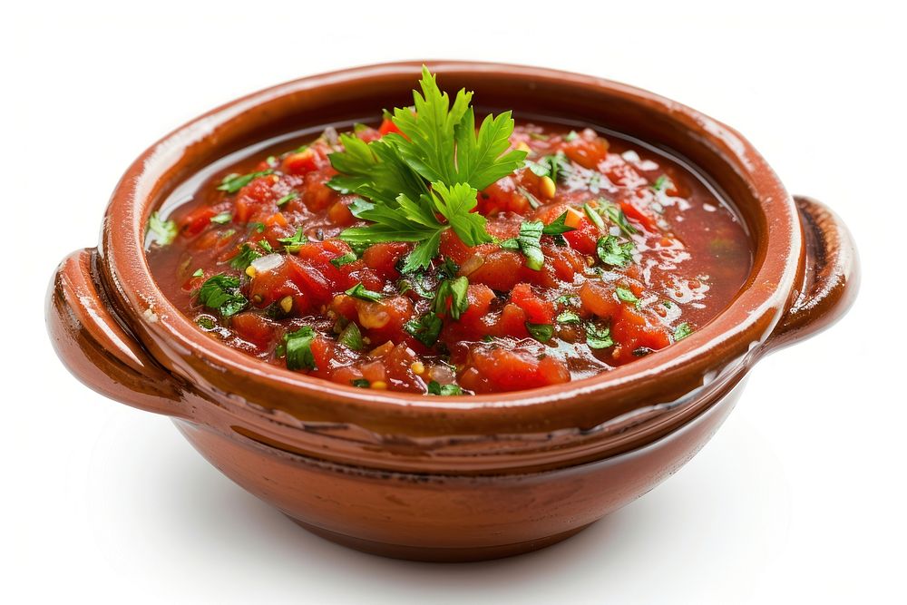 Bowl of tasty salsa sauce bowl food meal.