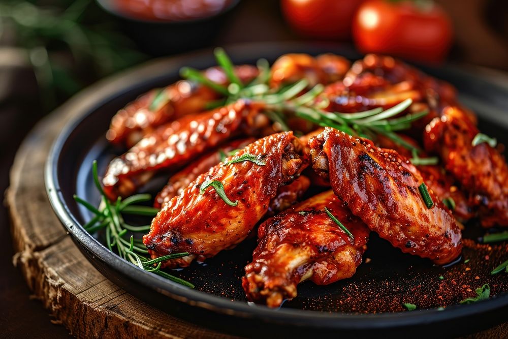 Buffalo chicken wings meat food vegetable. AI generated Image by rawpixel.