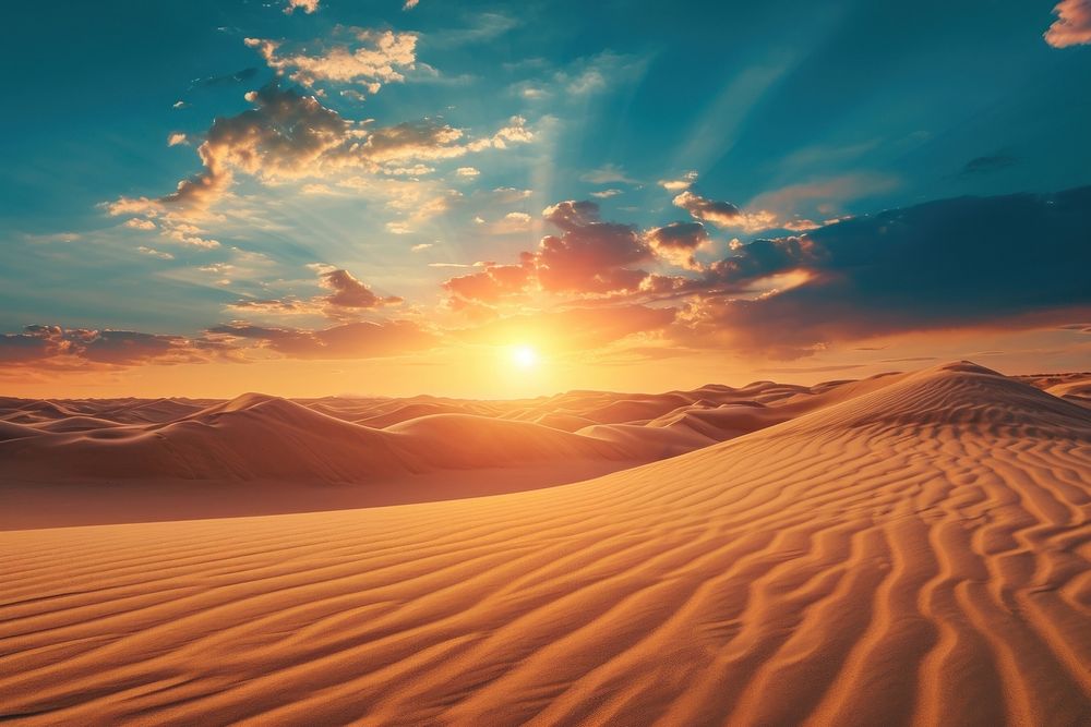 Photo of desert sky backgrounds sunlight.