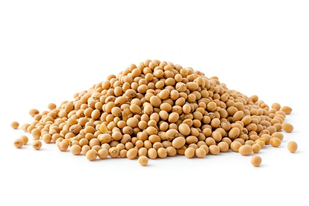 Heap of soybeans vegetable plant food.