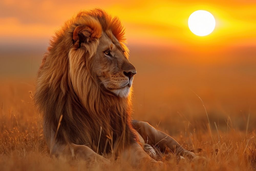 Photo of lion wildlife outdoors savanna.