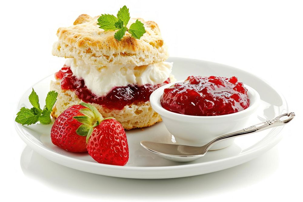 Cream strawberry dessert fruit.