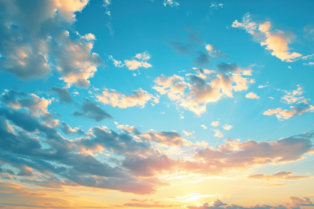 Photo of soft and dreamy sky backgrounds sunlight outdoors.