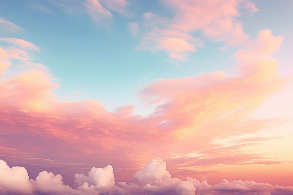 Photo of soft pastels sky backgrounds sunlight outdoors.