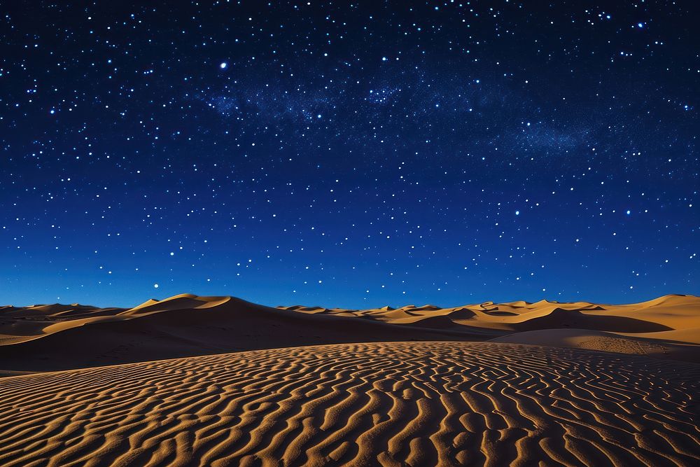 Stary night in Sahara outdoors horizon nature.