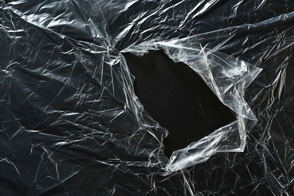 Plastic wrap with square hole backgrounds black monochrome.