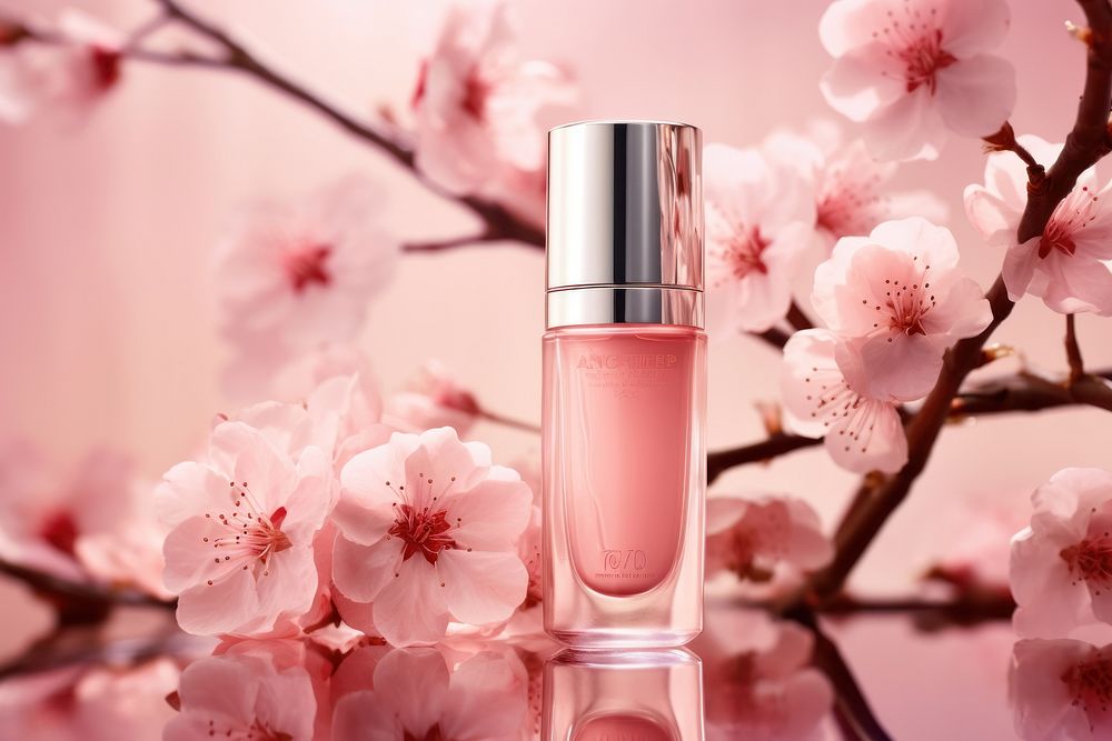 Beauty product cosmetics blossom perfume. AI generated Image by rawpixel.