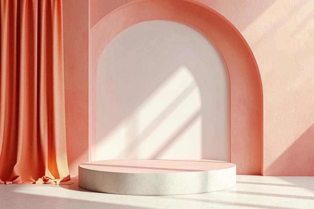 Pastel Oragne architecture sunlight curtain.