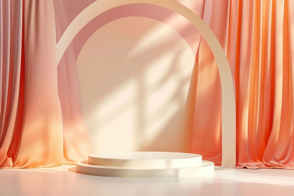 Pastel Oragne curtain architecture lighting.