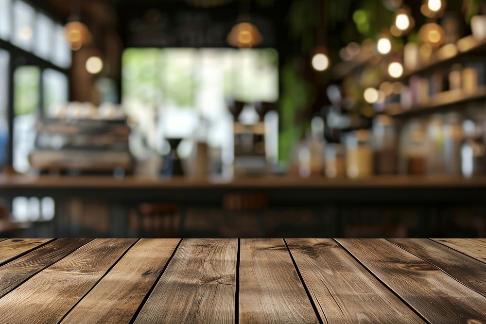 Coffee shop backgrounds hardwood table.