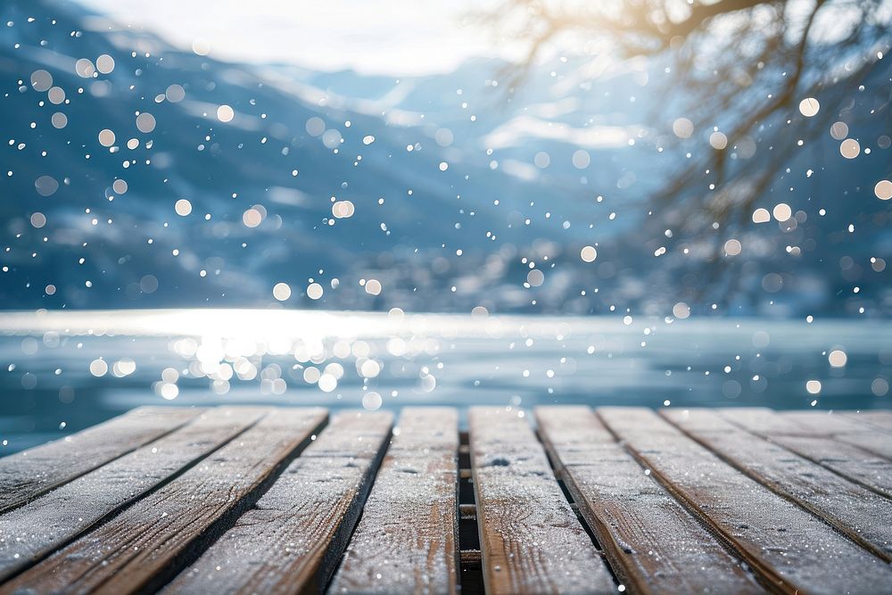 Mountain lake winter landscape outdoors nature.