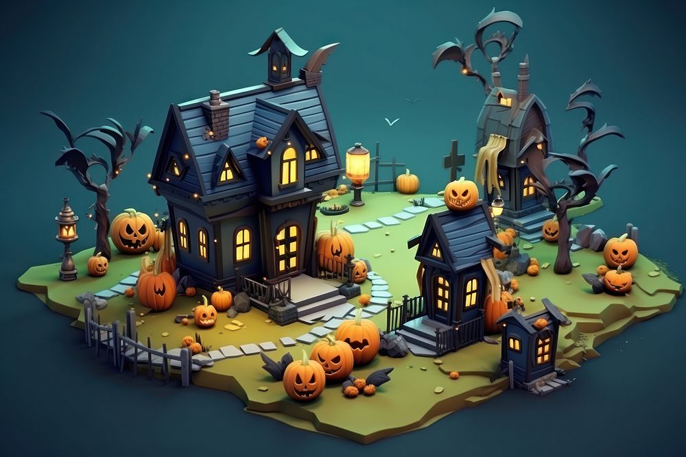 Cute halloween jack-o'-lantern representation celebration.