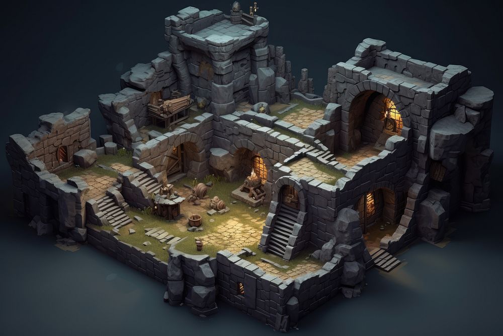 Dungeon architecture building screenshot.