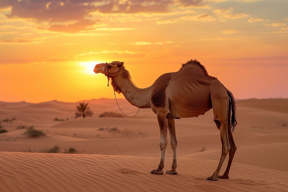 Photo of camel sky sunlight outdoors.