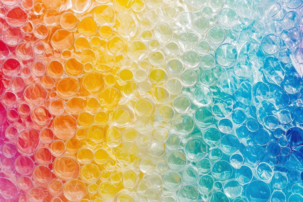 Smooth bubble plastic wrap backgrounds rainbow pattern.