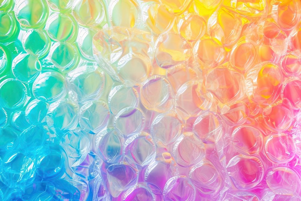Smooth bubble plastic wrap backgrounds rainbow pattern.
