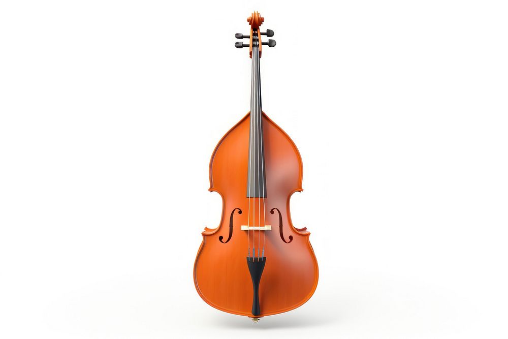 Musical instrument violin cello white background.