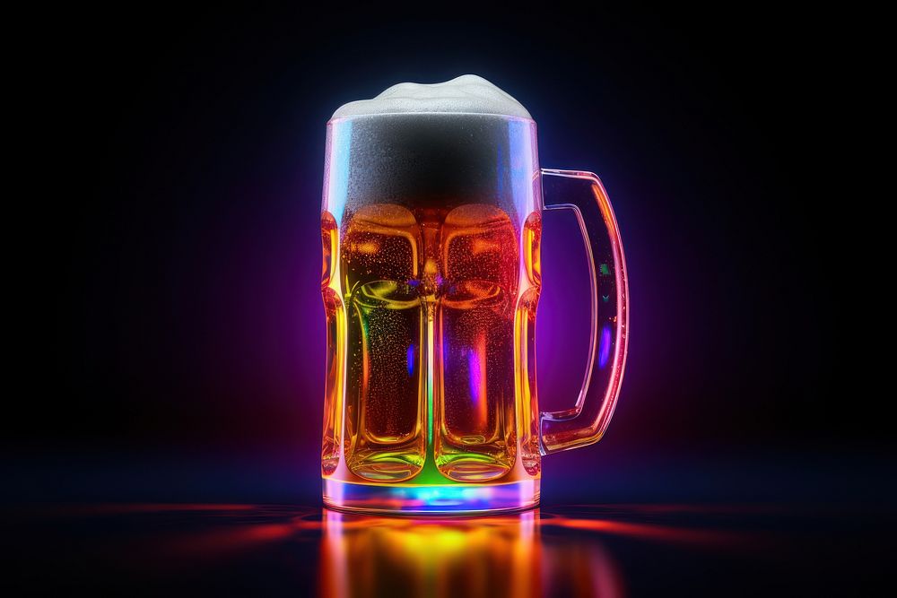 3D render of beer icon glass bottle drink.