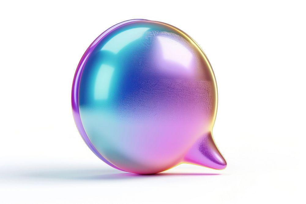 Digital marketing icon iridescent sphere white background lightweight.