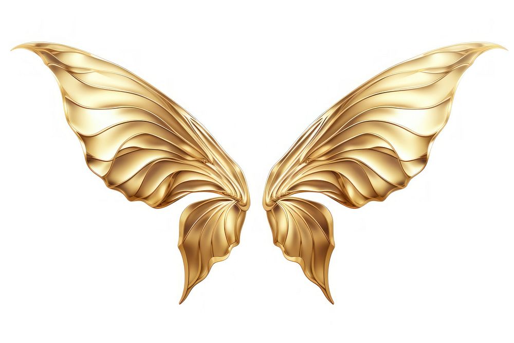 Fairy wings gold white background accessories.