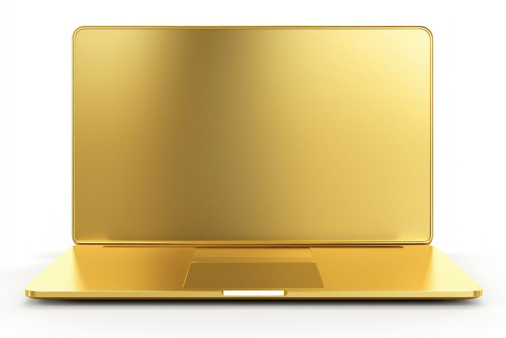 Laptop gold computer shiny.