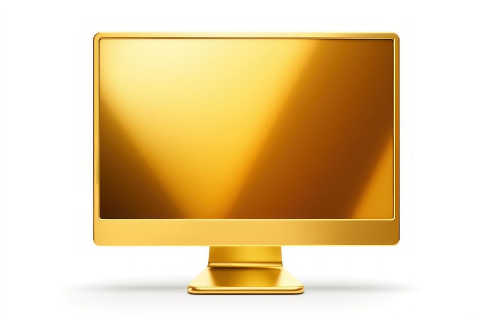 Computer icon gold television monitor.