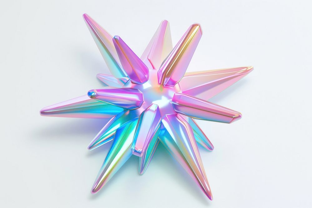 Starburst shape iridescent white background illuminated accessories.