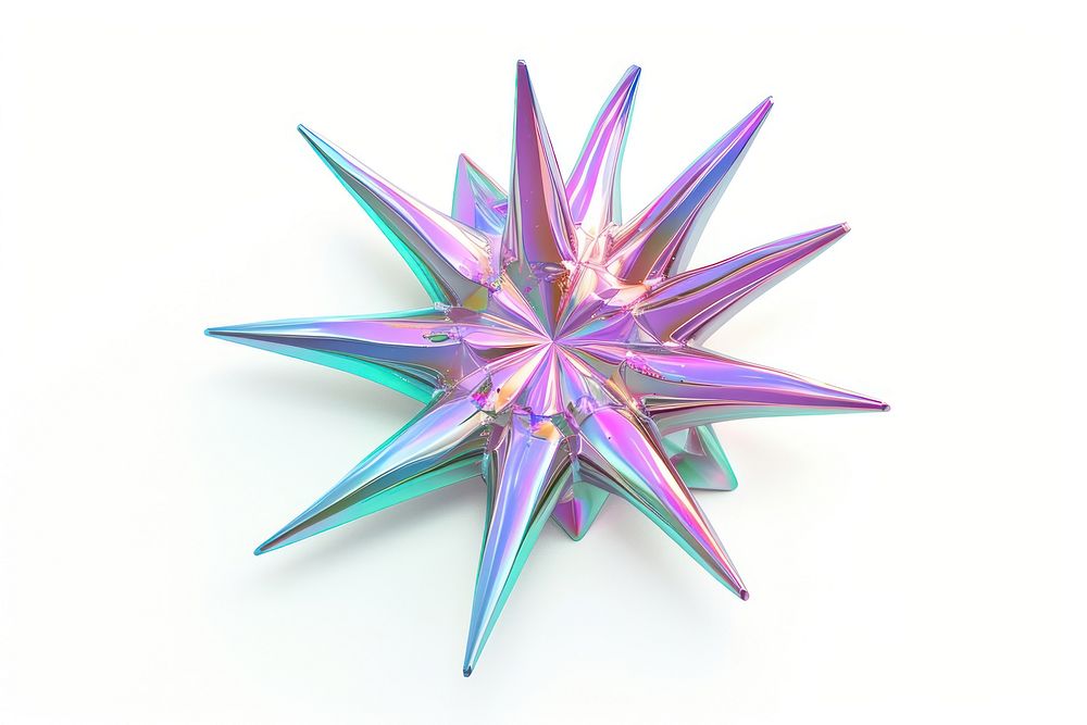 Starburst shape iridescent white background accessories creativity.