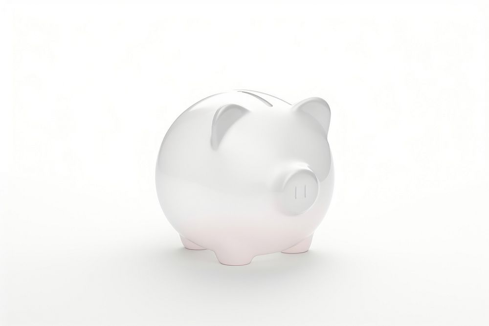 Piggy bank white background investment currency.
