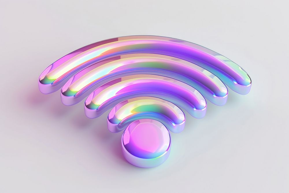 Wifi icon iridescent purple accessories technology.