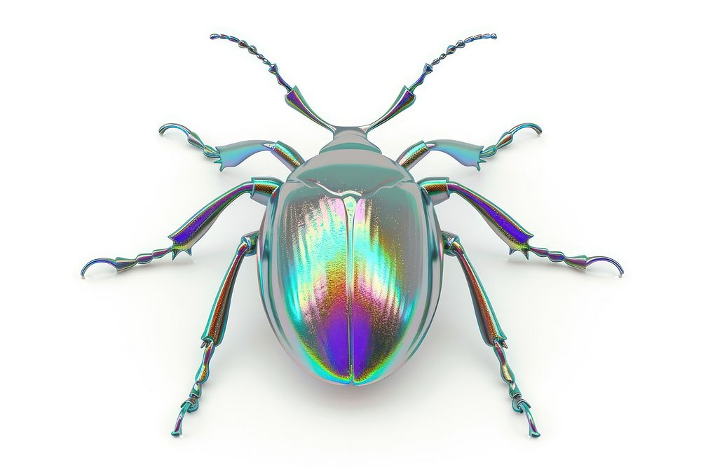 Tick icon iridescent animal insect white background.