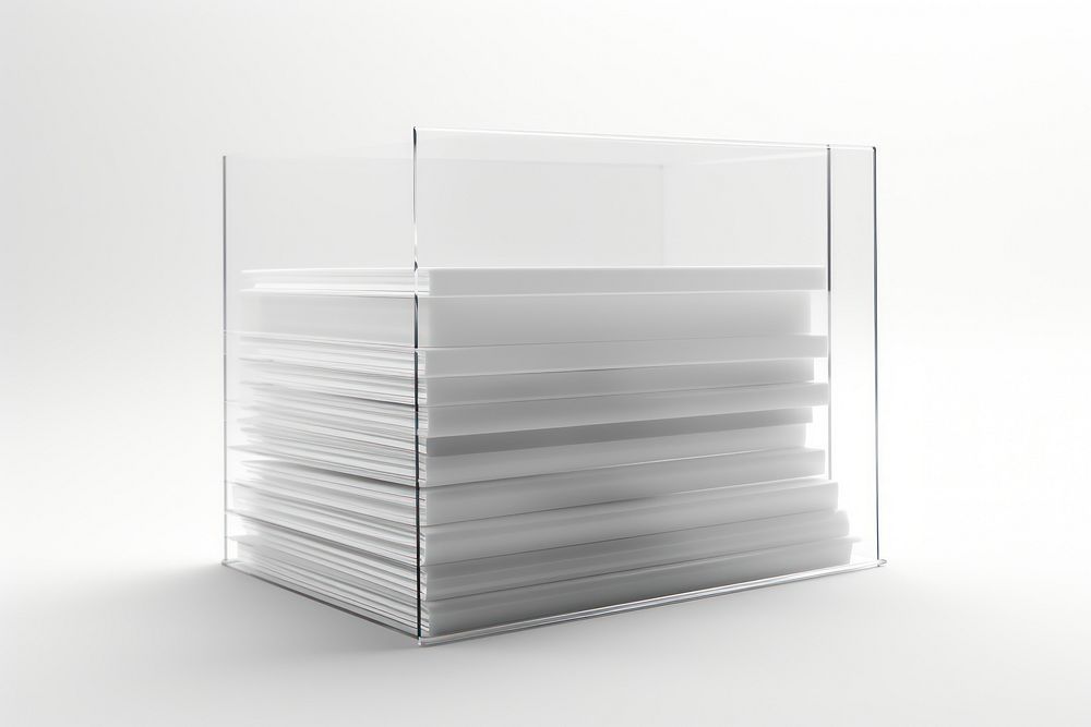 Files furniture glass white background.