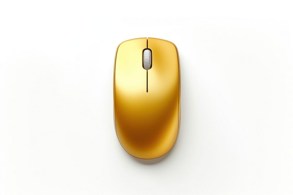 Mouse computer gold white background electronics.