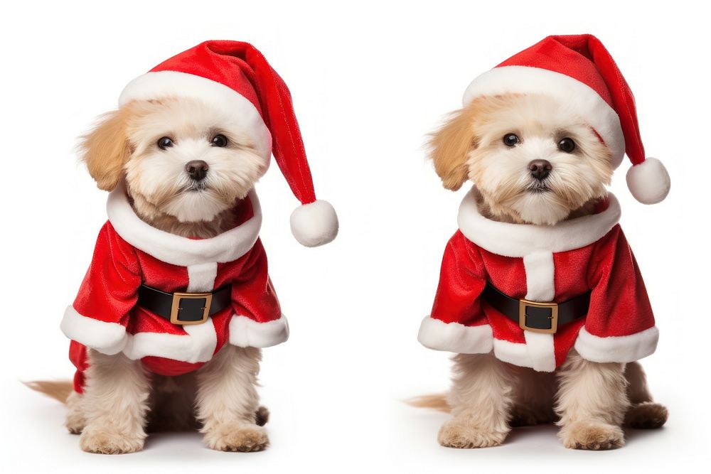 Santa claus mammal animal puppy. AI generated Image by rawpixel.